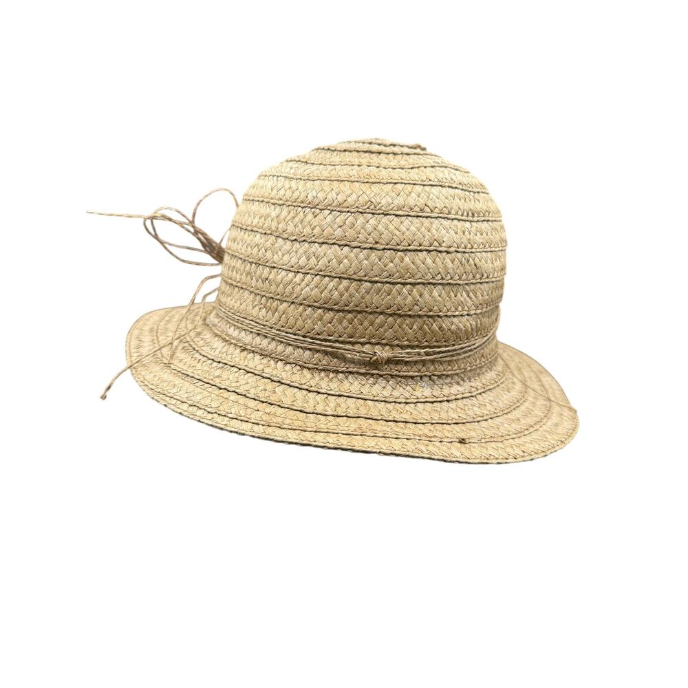 👒 Women One Size Natural Paper Straw Sun Hat Boho Beach Cottagecore Festival - Picture 2 of 5
